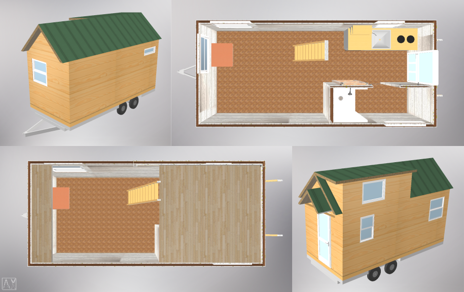 Custom Tiny Home Single Dormer Option 2